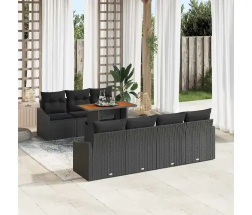 Aia Diivanikomplekt Ladustamisega 8 Pcs Must Polürooster