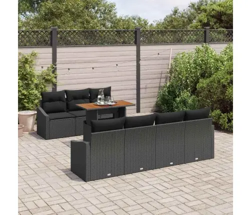 Aia Diivanikomplekt Ladustamisega 8 Pcs Must Polürooster