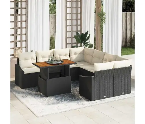 Aia Diivanikomplekt Ladustamisega 9 Pcs Must Polürooster