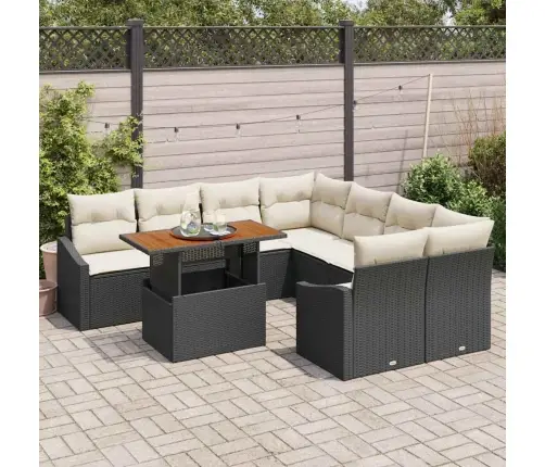 Aia Diivanikomplekt Ladustamisega 9 Pcs Must Polürooster