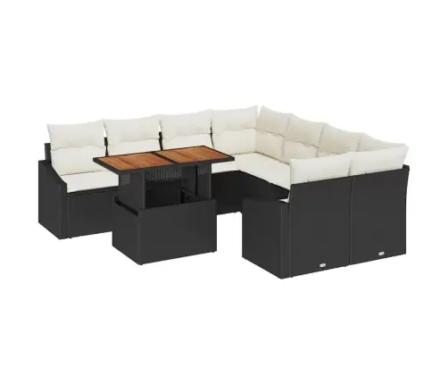 Aia Diivanikomplekt Ladustamisega 9 Pcs Must Polürooster