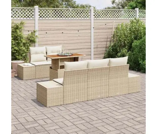 Aia Diivanikomplekt Ladustamisega 6 Pcs Beež Polürooster