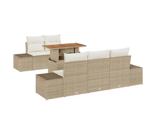 Aia Diivanikomplekt Ladustamisega 6 Pcs Beež Polürooster