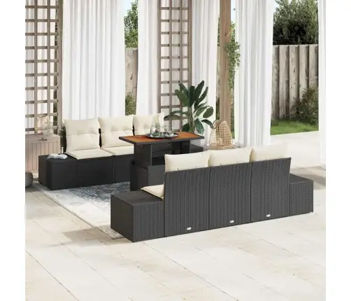 Aia Diivanikomplekt Ladustamisega 7 Pcs Must Polürooster