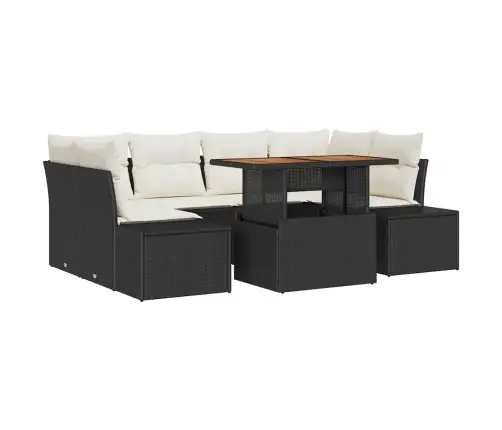 Aia Diivanikomplekt Ladustamisega 7 Pcs Must Polürooster