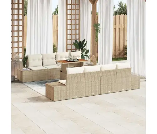 Aia Diivanikomplekt Ladustamisega 9 Pcs Beež Polürooster