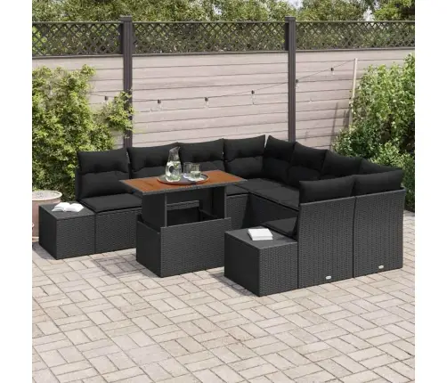 Aia Diivanikomplekt Ladustamisega 9 Pcs Must Polürooster