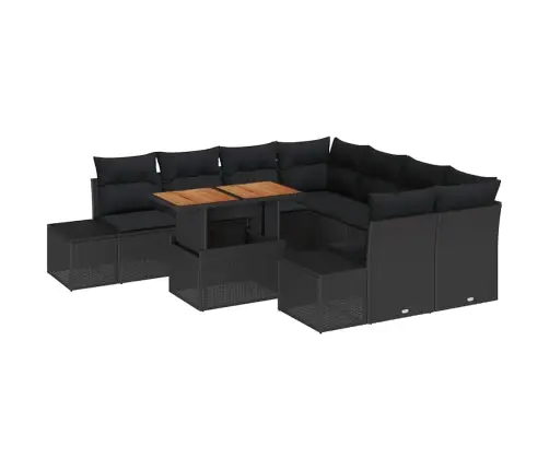 Aia Diivanikomplekt Ladustamisega 9 Pcs Must Polürooster