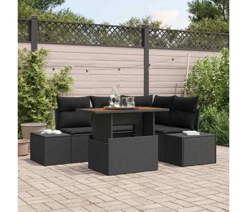 Dārza Dīvānu Komplekts 5 Pcs Melna Poliūtu Rotangpalma Vidaxl