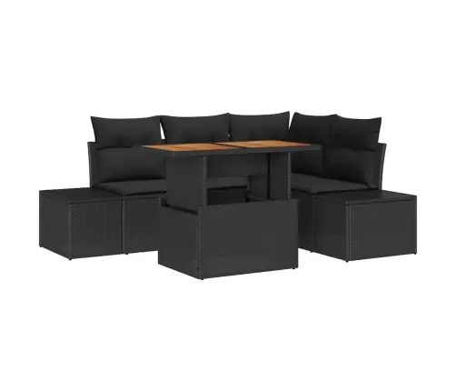 Dārza Dīvānu Komplekts 5 Pcs Melna Poliūtu Rotangpalma Vidaxl