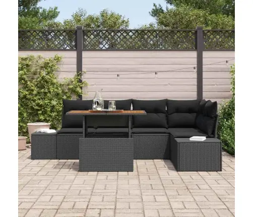 Aia Diivanikomplekt Ladustamisega 6 Pcs Must Polürooster