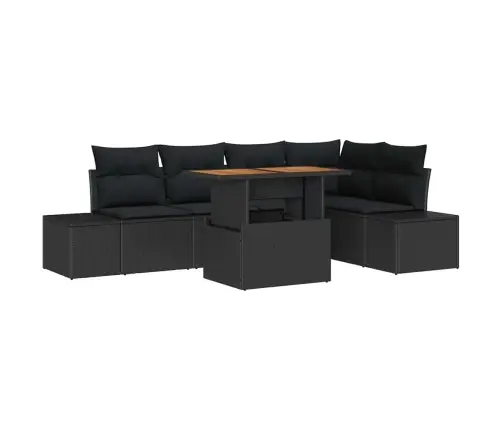 Aia Diivanikomplekt Ladustamisega 6 Pcs Must Polürooster