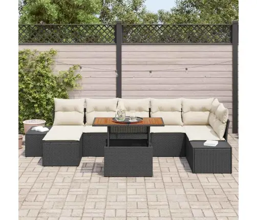 Aia Diivanikomplekt Ladustamisega 8 Pcs Must Polürooster