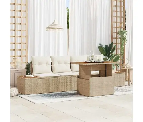 Aia Diivanikomplekt Ladustamisega 5 Pcs Beež Polürooster