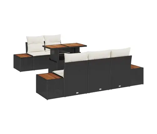 6 Gabalu Dārza Dīvānu Komplekts Ar Spilveniem Melnā Rotangpalmas Vidaxl