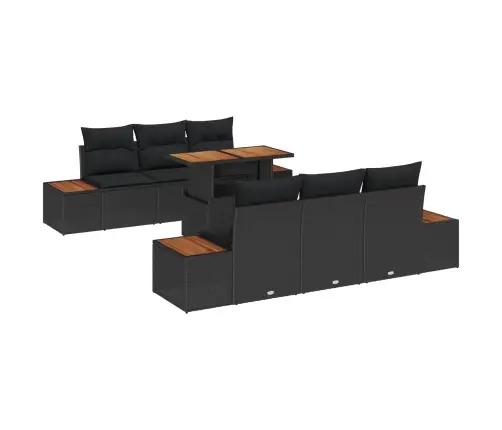 Aia Diivanikomplekt Ladustamisega 7 Pcs Must Polürooster