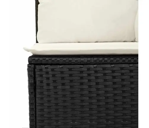 Sodo Sofų Rinkinys Su Saugykla 7 Pcs Juoda Poli Ratanas