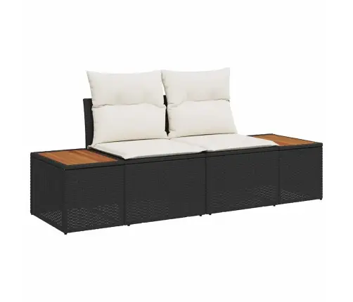 Sodo Sofų Rinkinys Su Saugykla 7 Pcs Juoda Poli Ratanas