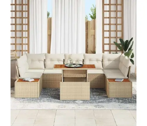 Aia Diivanikomplekt Ladustamisega 8 Pcs Beež Polürooster