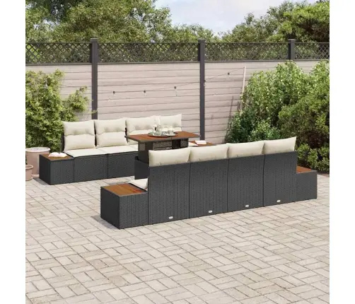 Aia Diivanikomplekt Ladustamisega 9 Pcs Must Polürooster