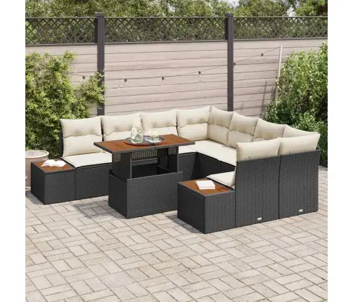 Aia Diivanikomplekt Ladustamisega 9 Pcs Must Polürooster