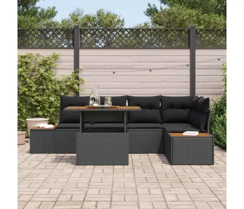 Aia Diivanikomplekt Ladustamisega 6 Pcs Must Polürooster