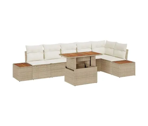 Aia Diivanikomplekt Ladustamisega 7 Pcs Beež Polürooster