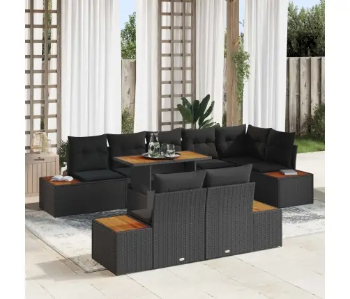 Aia Diivanikomplekt Ladustamisega 9 Pcs Must Polürooster