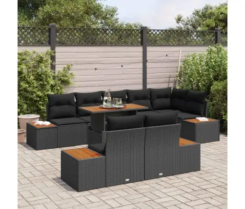 Aia Diivanikomplekt Ladustamisega 9 Pcs Must Polürooster