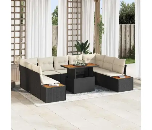 Aia Diivanikomplekt Ladustamisega 10 Pcs Must Polürooster