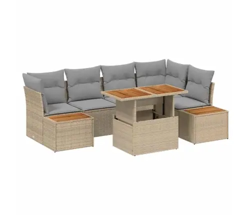 Sodo Sofų Rinkinys Su Saugykla 10 Pcs Smėlio Poli Ratanas