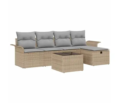 6 Gabalu Dārza Dīvānu Komplekts Ar Spilveniem, Bēšs, Poli Rotangpalma Vidaxl 6 Gabalu Dārza Dīvānu Komplekts Ar Spilveniem, Bēšs, Poli Rotangpalma Vidaxl