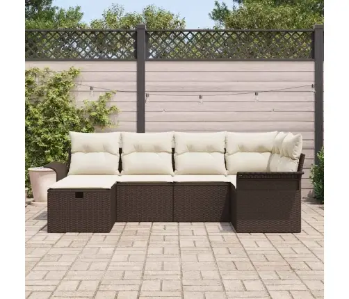 6 Daļu Dārza Dīvānu Komplekts Ar Spilveniem Brūns Poli Rotangpalma Vidaxl 6 Daļu Dārza Dīvānu Komplekts Ar Spilveniem Brūns Poli Rotangpalma Vidaxl