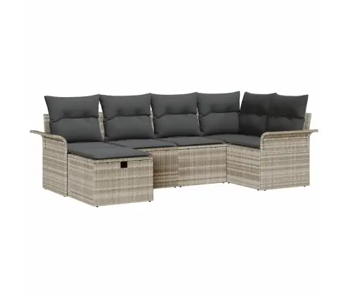 Sodo Sofų Rinkinys 6 Pcs Šviesiai Pilka 242.5 X 132.5 X 85 Cm