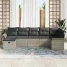 Sodo Sofų Rinkinys 7 Pcs Šviesiai Pilka 297.5 X 132.5 X 85 Cm
