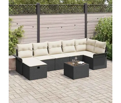 8 Daļu Dārza Dīvānu Komplekts Ar Spilveniem Melnā Polietilēna Rotangpalmas Vidaxl 8 Daļu Dārza Dīvānu Komplekts Ar Spilveniem Melnā Polietilēna Rotangpalmas Vidaxl