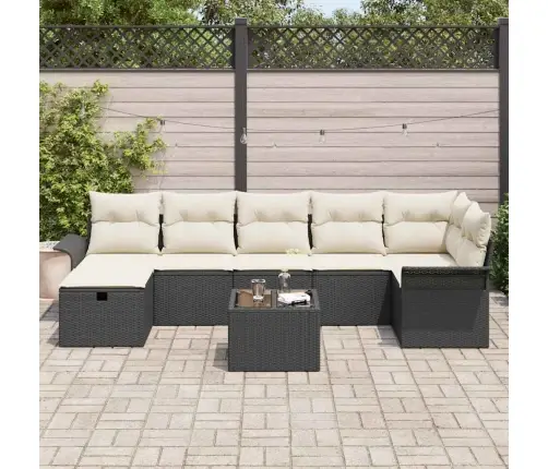 8 Daļu Dārza Dīvānu Komplekts Ar Spilveniem Melnā Polietilēna Rotangpalmas Vidaxl 8 Daļu Dārza Dīvānu Komplekts Ar Spilveniem Melnā Polietilēna Rotangpalmas Vidaxl