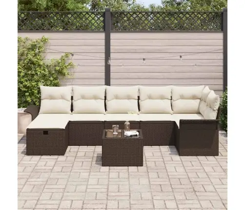 8 Daļu Dārza Dīvānu Komplekts Ar Spilveniem Brūnā Polietilēna Rotangpalma Vidaxl 8 Daļu Dārza Dīvānu Komplekts Ar Spilveniem Brūnā Polietilēna Rotangpalma Vidaxl