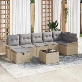 Aia Diivanikomplekt Padjaga 8 Pcs Beež Ja Helehall