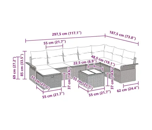 Aia Diivanikomplekt 9 Pcs Helehall 297.5 X 187.5 X 85 Cm Aia Diivanikomplekt 9 Pcs Helehall 297.5 X 187.5 X 85 Cm