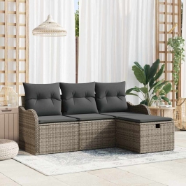 Dārza Dīvānu Komplekts 4 Pcs Pelēka 176 X 117 X 85 Cm Vidaxl