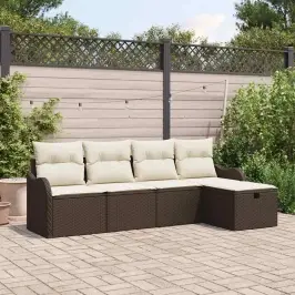 Aia Diivanikomplekt 5 Pcs Pruun Ja Kreemjas 231 X 117 X 85 Cm