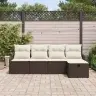 Aia Diivanikomplekt 5 Pcs Pruun Ja Kreemjas 231 X 117 X 85 Cm