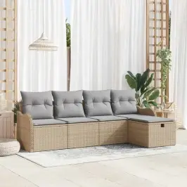 Aia Diivanikomplekt 5 Pcs Beež Ja Helehall 231 X 117 X 85 Cm