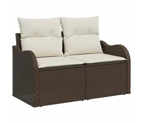 Sodo Sofų Rinkinys 6 Pcs Ruda Ir Kreminė 231 X 117 X 85 Cm