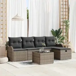 Dārza Dīvānu Komplekts 6 Pcs Pelēka 231 X 117 X 85 Cm Vidaxl