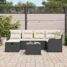 Sodo Sofų Rinkinys 7 Pcs Juoda Ir Kreminė 232.5 X 122.5 X 85 Cm