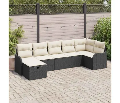 Diivanikomplekt Padjaga Ladustamisega Must Ja Kreem Polürotang