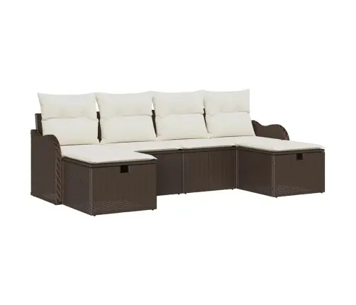 Sofos Komplektas 6 Pcs Ruda Ir Grietinėlė Poliratanas