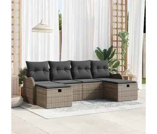 Diivanikomplekt Padjaga Ladustamisega 6 Pcs Hall Polürotang